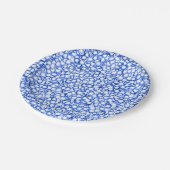 Computergenerierte blaue Blätter Pappteller (Schrägansicht)