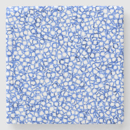 Computergenerierte blaue Blätter Steinuntersetzer