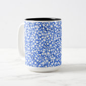 Computergenerierte blaue Blätter Zweifarbige Tasse (Vorderseite Links)