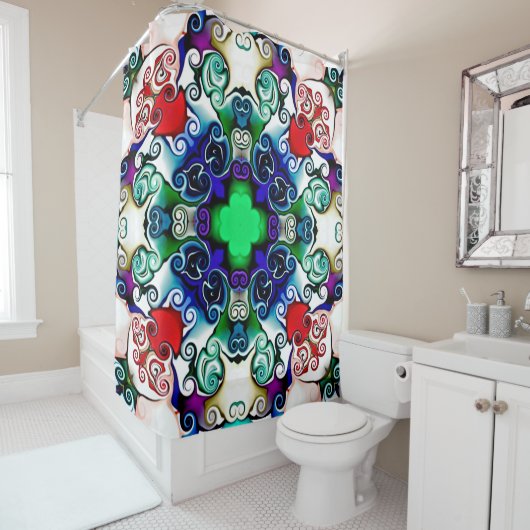 Computergrafik. Darstellung eines abstrakten Flo Duschvorhang (Beispiel)