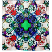 Computergrafik. Darstellung eines abstrakten Flo Duschvorhang (Vorderseite)