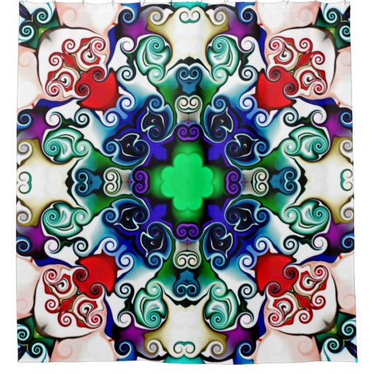 Computergrafik. Darstellung eines abstrakten Flo Duschvorhang (Vorderseite)