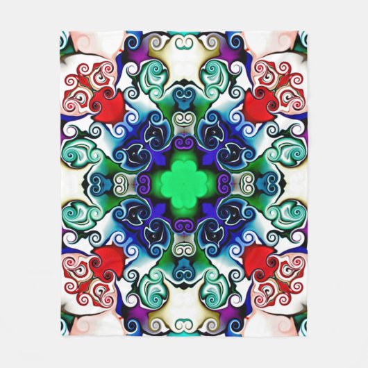 Computergrafik. Darstellung eines abstrakten Flo Fleecedecke (Vorderseite)