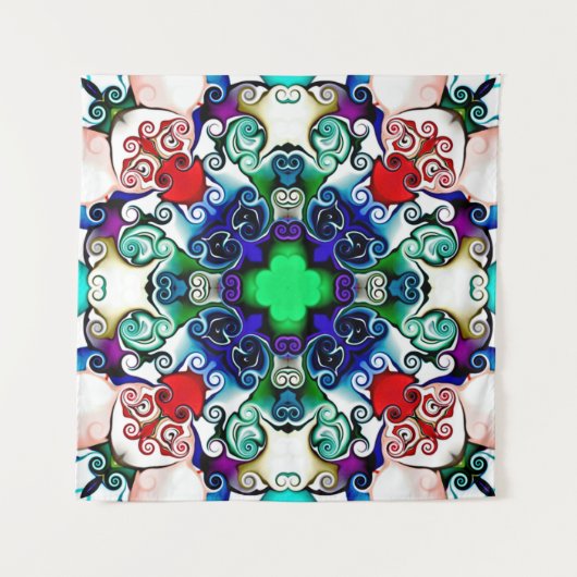 Computergrafik. Darstellung eines abstrakten Flo Wandteppich (Vorderseite)