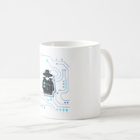 Computerhacker - kostenloser Versand Kaffeetasse (VorderseiteRechts)