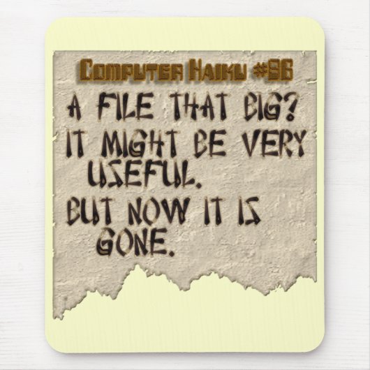 ComputerHaiku #86 Mousepad (Vorne)