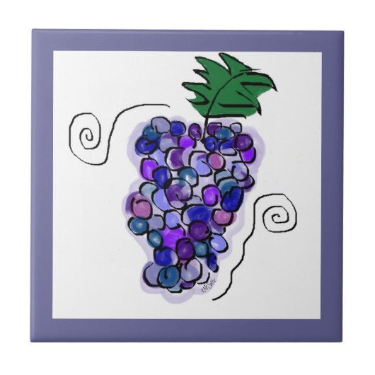 Computerhandgezogene Trauben Fliese (Vorderseite)