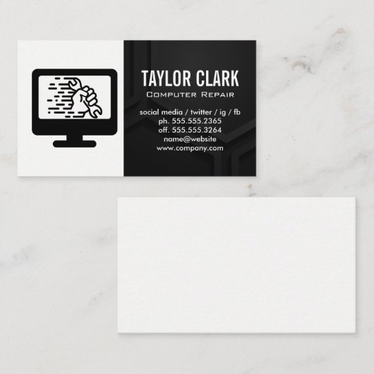 Computerhardware | Hand-Schlüssel Visitenkarte (Vorne/Hinten)