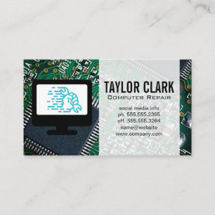 Computerhardware   Handlogo mit Schlüssel Visitenkarte