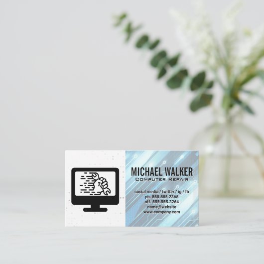Computerhardware | Technischer Support Visitenkarte (Stehend Vorderseite)