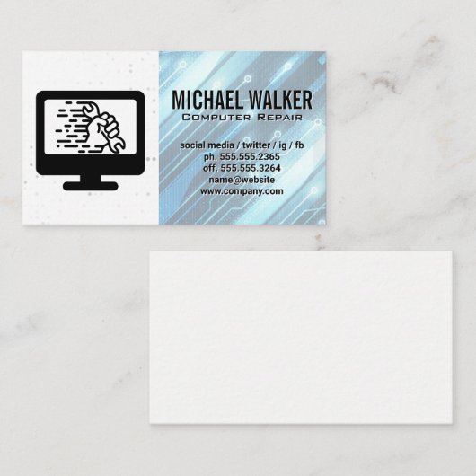 Computerhardware | Technischer Support Visitenkarte (Vorne/Hinten)