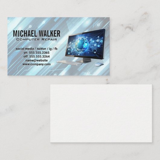 Computerhardware | Technologie | Reparatur Visitenkarte (Vorne/Hinten)