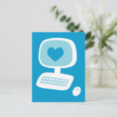 Computerherz Postkarte (Stehend Vorderseite)