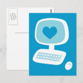 Computerherz Postkarte (Vorne/Hinten)