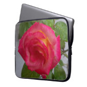 Computerhülse mit einem Foto einer Rose Laptopschutzhülle (Vorderseite Links)