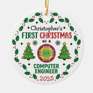 Computeringenieur - Erste Weihnachten Personalisie Keramik Ornament