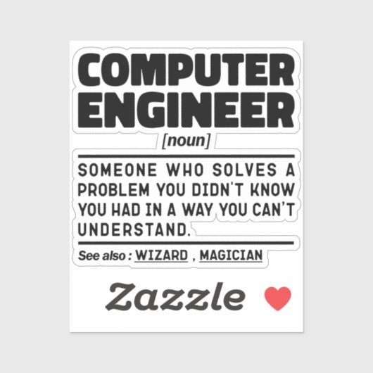Computeringenieur Noun Sarcastic Engineering Funny Aufkleber (Blatt)