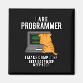 Computerkatzenprogrammierer Funny Coder Meme Magnet (Vorne)