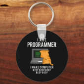Computerkatzenprogrammierer Funny Coder Meme Schlüsselanhänger (Vorderseite)