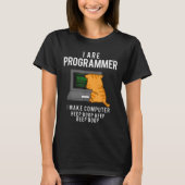 Computerkatzenprogrammierer Funny Coder Meme T-Shirt (Vorderseite)