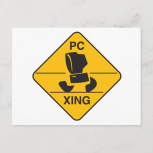 Computerkreuzung (Xing) Schild Postkarte