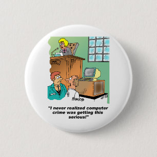 Computerkriminalitäts-Cartoon Button