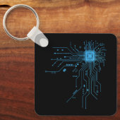 Computerlehrer-Geschenkplatte Cpu Chip Schlüsselanhänger (Vorderseite)