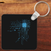Computerlehrer-Geschenkplatte Cpu Chip Schlüsselanhänger (Rückseite)