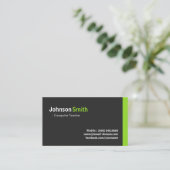 Computerlehrer - Modernes Minimalistisches Grün Visitenkarte (Stehend Vorderseite)