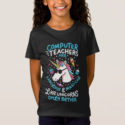Computerlehrer Unicorn FunnyLehrer Wertschätzung T-Shirt (Vorderseite)