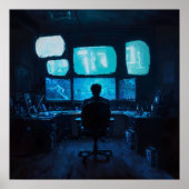 Computerleuchte - Dunkle Silhouette Poster (Vorne)