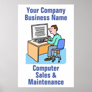 Computermauer montiert poster