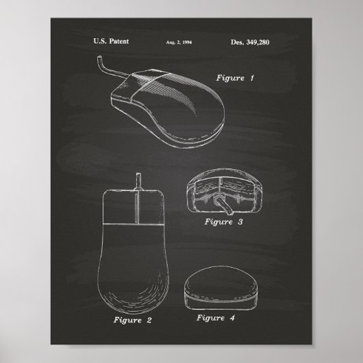 Computermaus 1994 Patent Kunst Tafel Poster (Vorne)