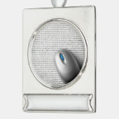 Computermaus Banner-Ornament Silber (Links)