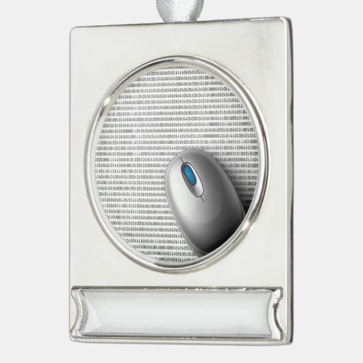 Computermaus Banner-Ornament Silber (Links)