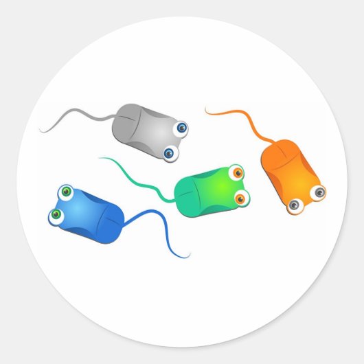 Computermaus Runder Aufkleber (Vorderseite)