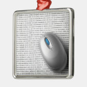 Computermaus Silbernes Ornament (Links)