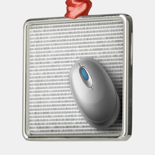Computermaus Silbernes Ornament (Links)