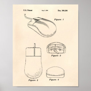 Computermäuse 1994 Patent Art Old Peper Poster