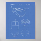 Computermäuse 1994 Patentart Blueprint Poster (Vorne)