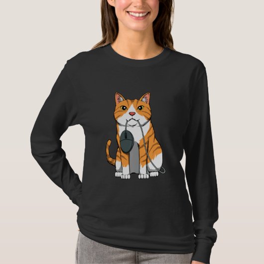 Computermäuse mit Cat Kitten Feline Gamer Gaming T-Shirt (Vorderseite)