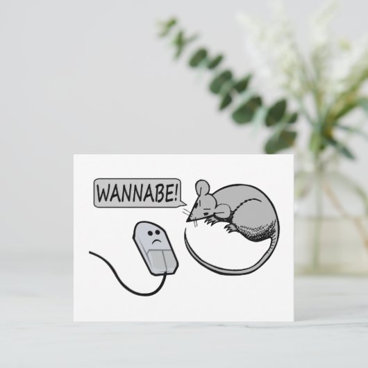 Computermäuse Wannabe Postkarte (Stehend Vorderseite)