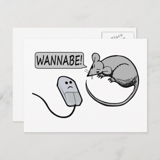Computermäuse Wannabe Postkarte (Vorne/Hinten)