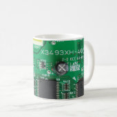 Computermuster der grünen elektronischen Schaltung Kaffeetasse (VorderseiteRechts)