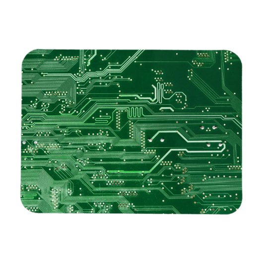 Computermuster der grünen elektronischen Schaltung Magnet (Horizontal)