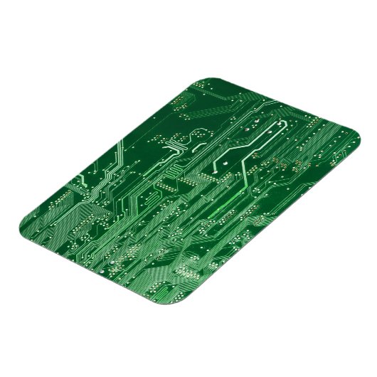 Computermuster der grünen elektronischen Schaltung Magnet (Linke Seite)