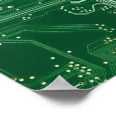 Computermuster der grünen elektronischen Schaltung Poster (Ecke)