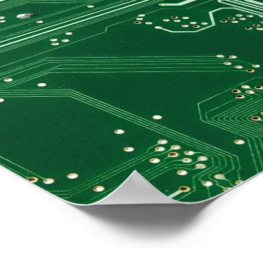 Computermuster der grünen elektronischen Schaltung Poster (Ecke)