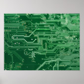 Computermuster der grünen elektronischen Schaltung Poster (Vorne)