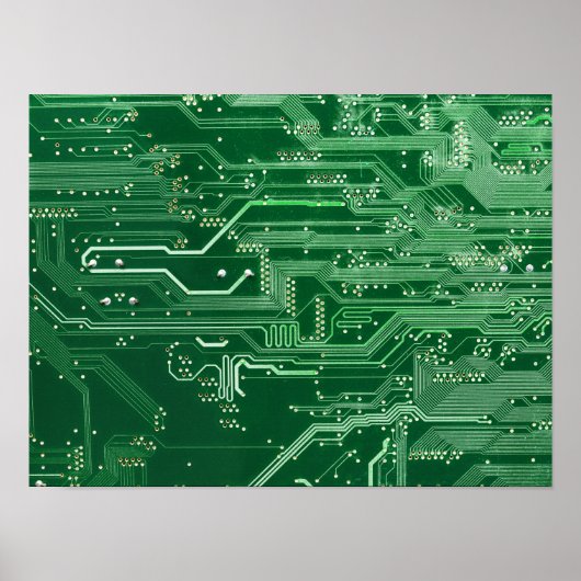 Computermuster der grünen elektronischen Schaltung Poster (Vorne)